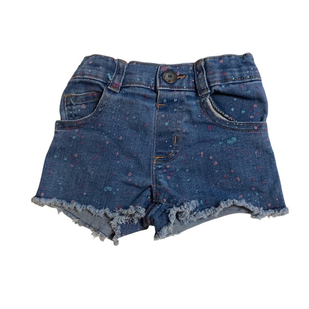 Garanimals Blue Denim Kids Cutoff Shorts with Colorful Speckles 3T